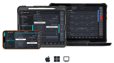 Three devices with data